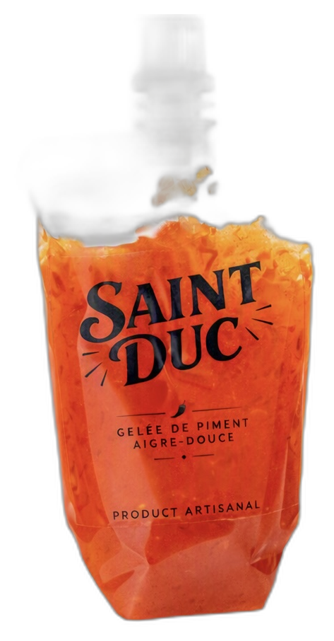 Bisnaga de geleia de pimenta Saint Duc, sabor Aigre-Douce